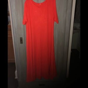 Red/orange midi dress
